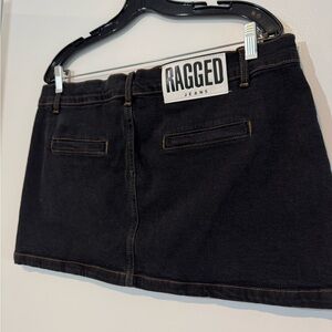 The Ragged Priest Black Denim Cargo Mini Skirt Contrast Stitching 34
